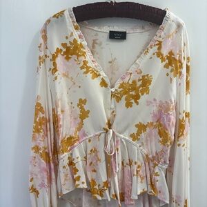 Vici Floral Blouse - Pink and Gold